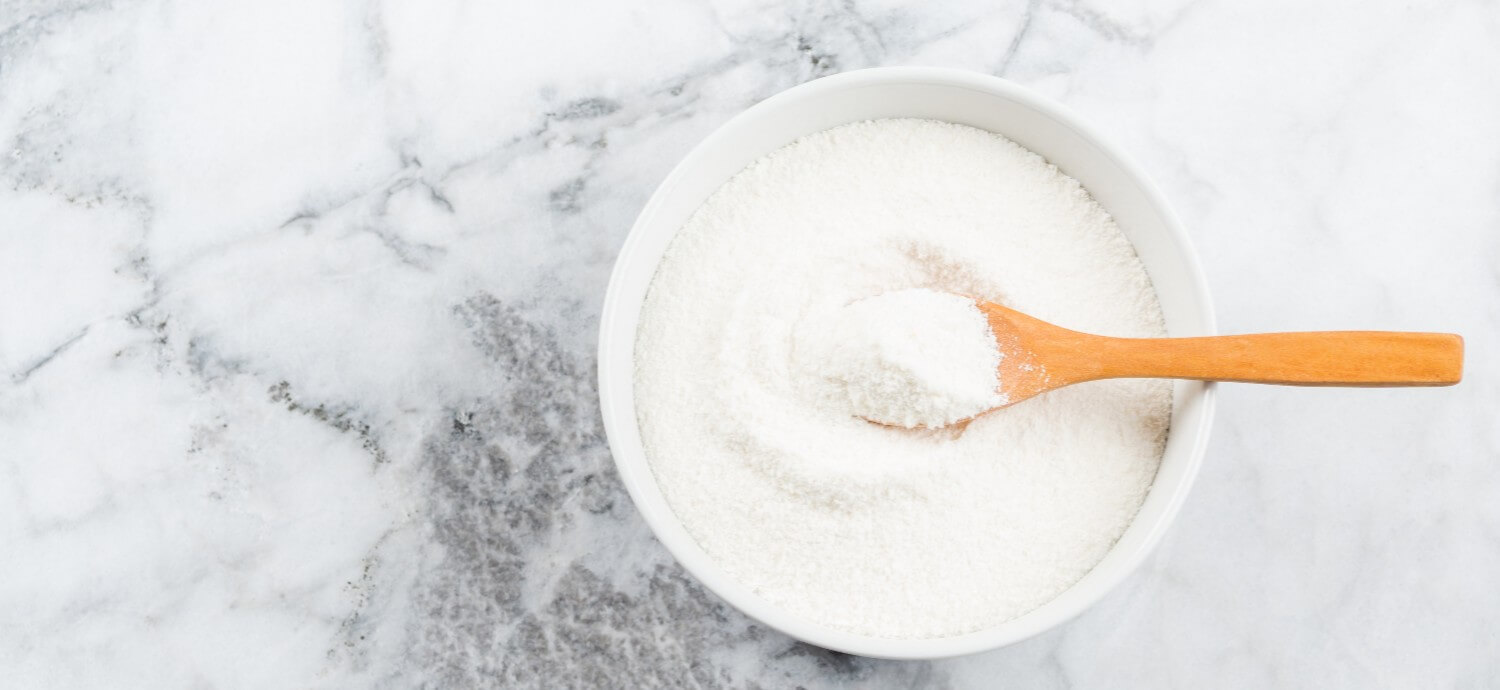 Collagen powder in a bowl