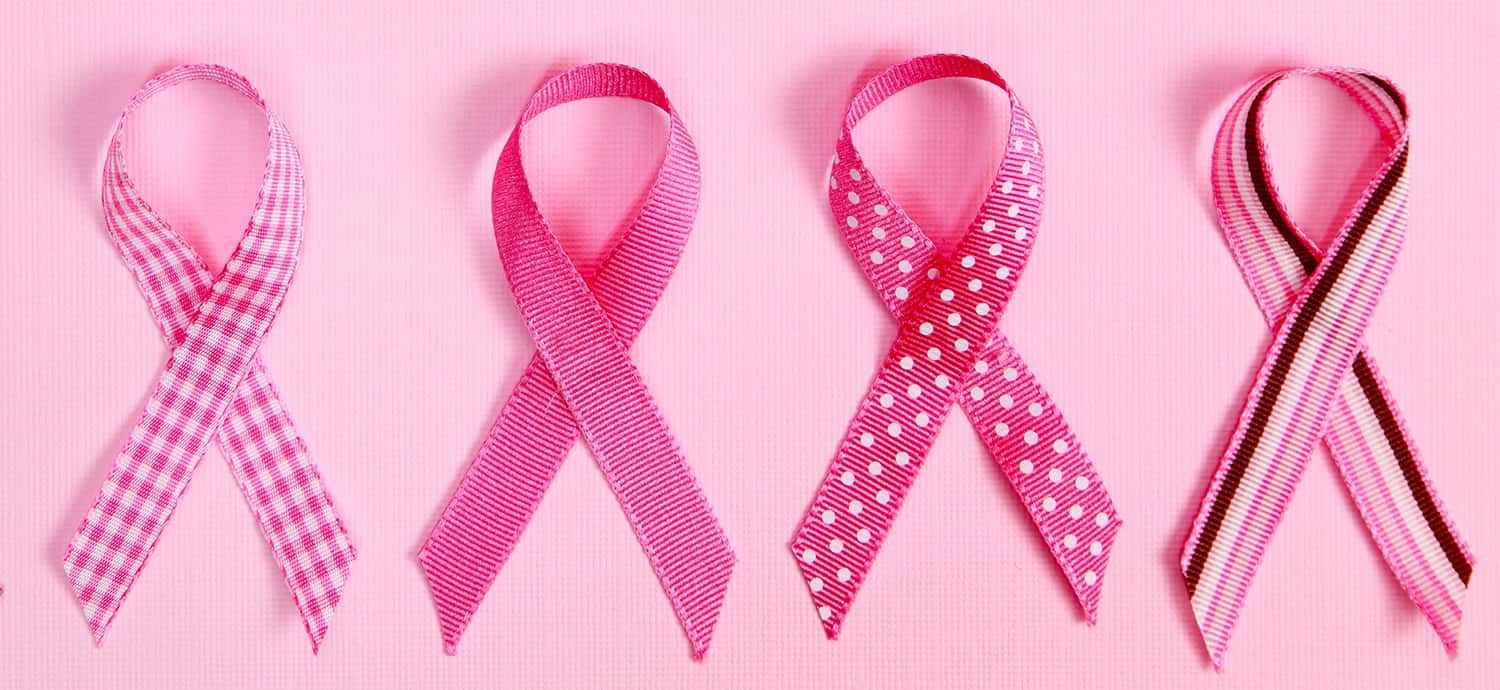 Ribbons on pink background