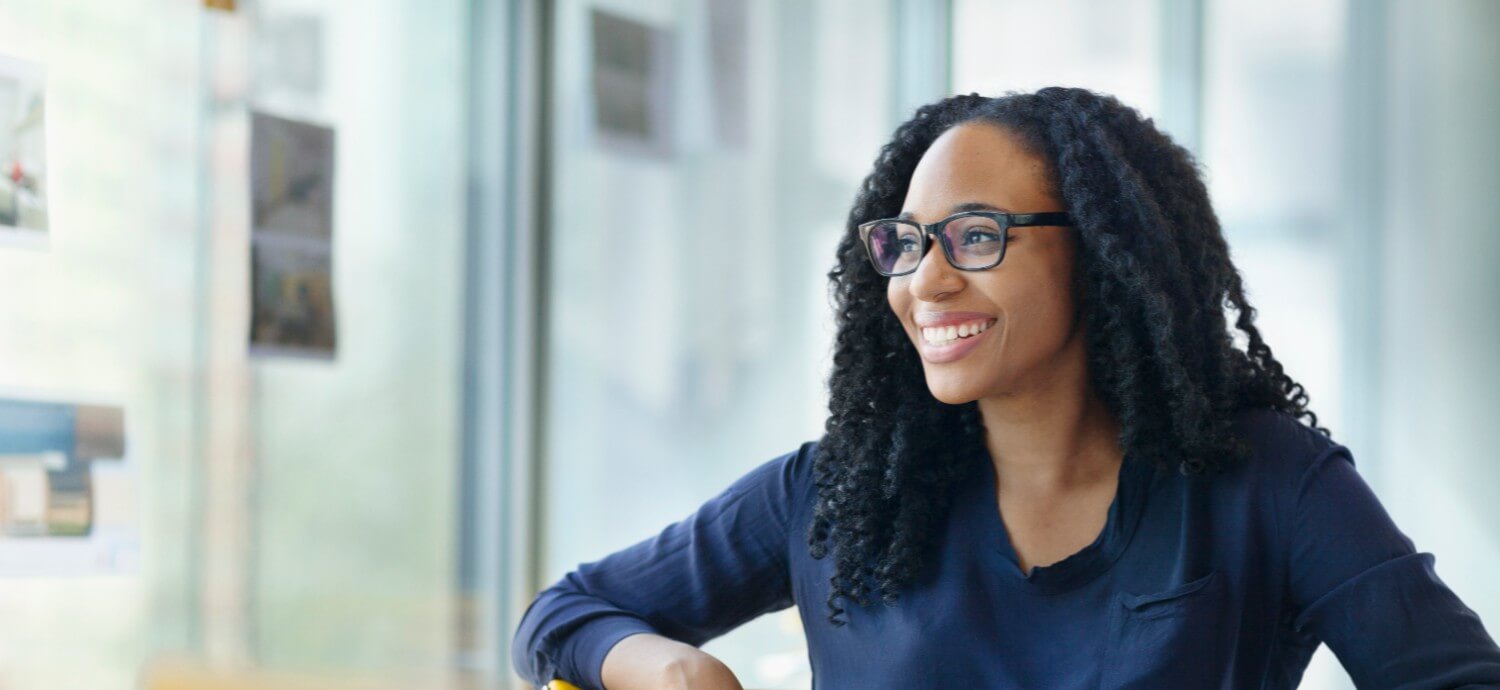 african american woman wearing glasses